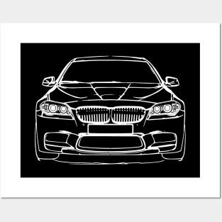 White M5 Car Sketch Art Posters and Art